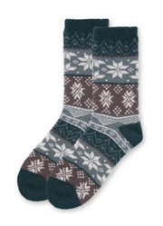 Snowflake Fairisle Super Soft Cozy Crew in Dusty Teal by MeMoi