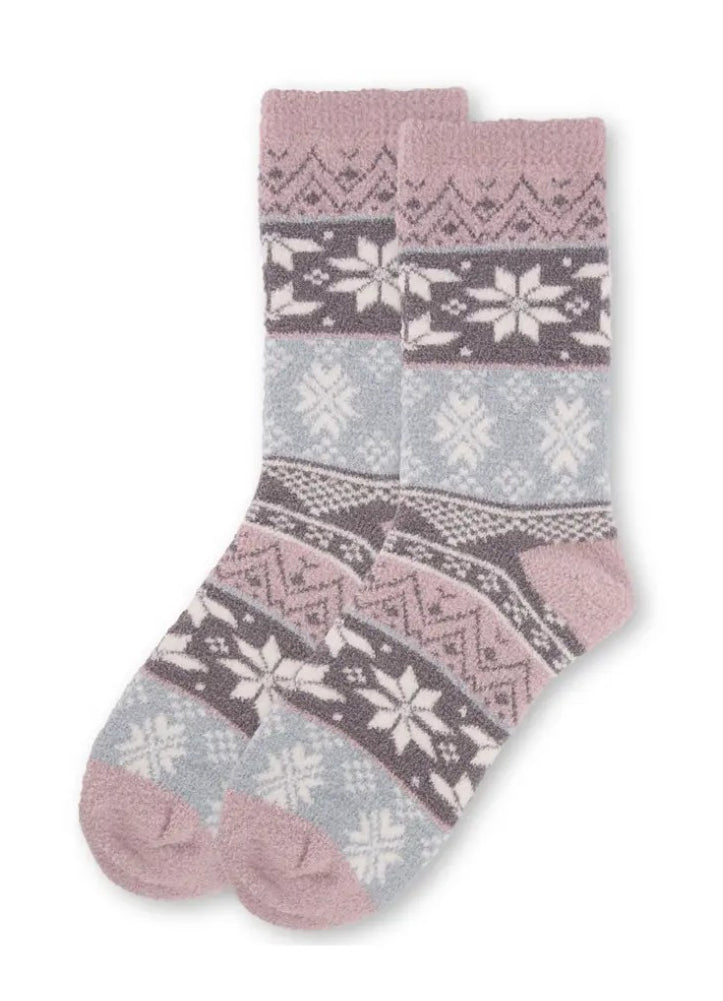 Snowflake Fairisle Super Soft Cozy Crew in Violet by MeMoi