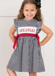 Arkansas Smocked Gingham Dress by Marie Nicole Clothing