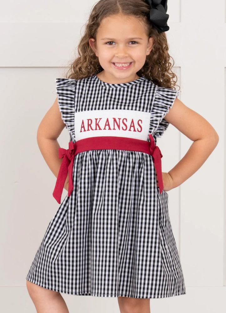 Arkansas Smocked Gingham Dress by Marie Nicole Clothing
