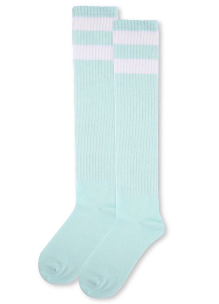 Rugby Athletic Stripe Knee High Socks in Seafoam by MeMoi
