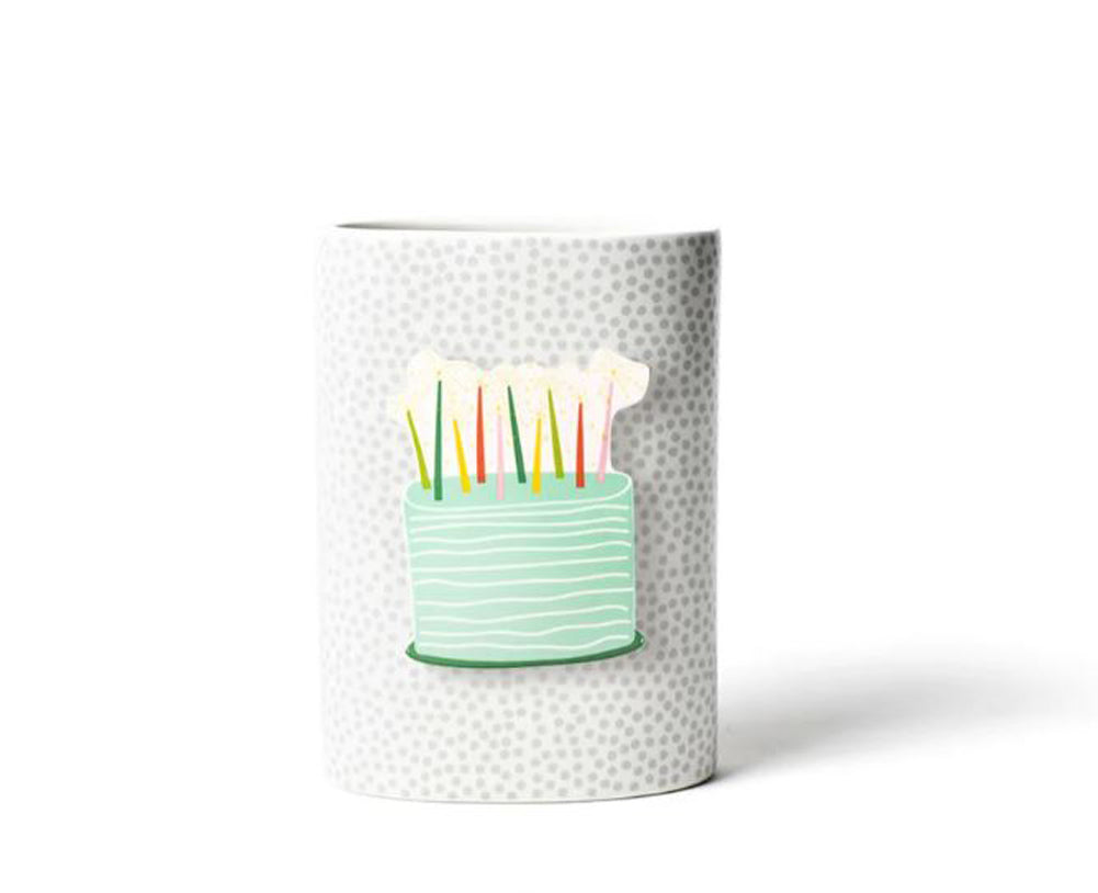 Mini Stone Small Dot Oval Vase by Happy Everything