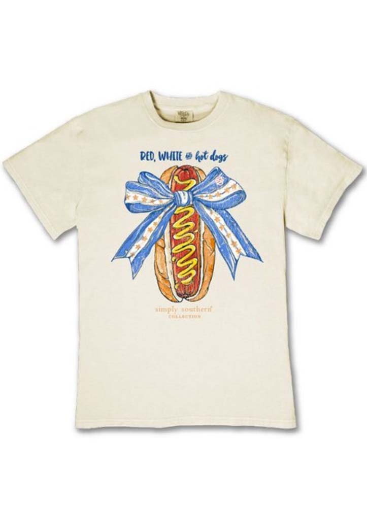 Mineral Washed Hot Dog Tee in Bone by Simply Southern