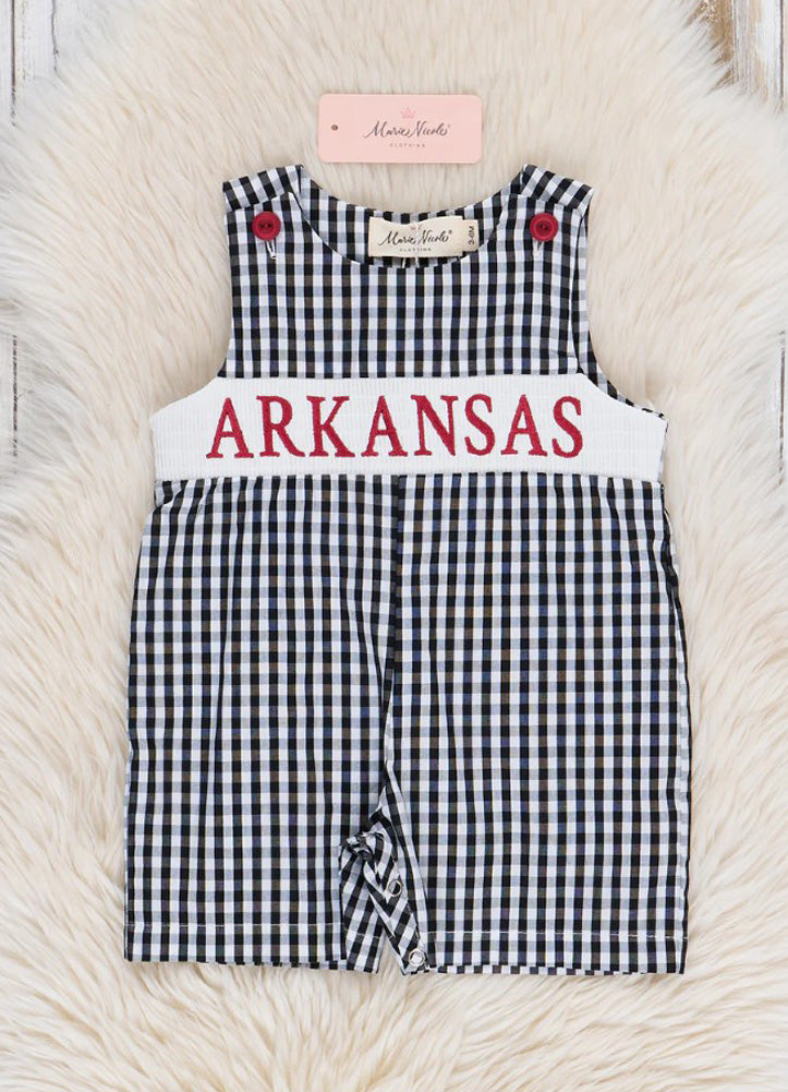 Arkansas Smocked Gingham Johnny by Marie Nicole Clothing