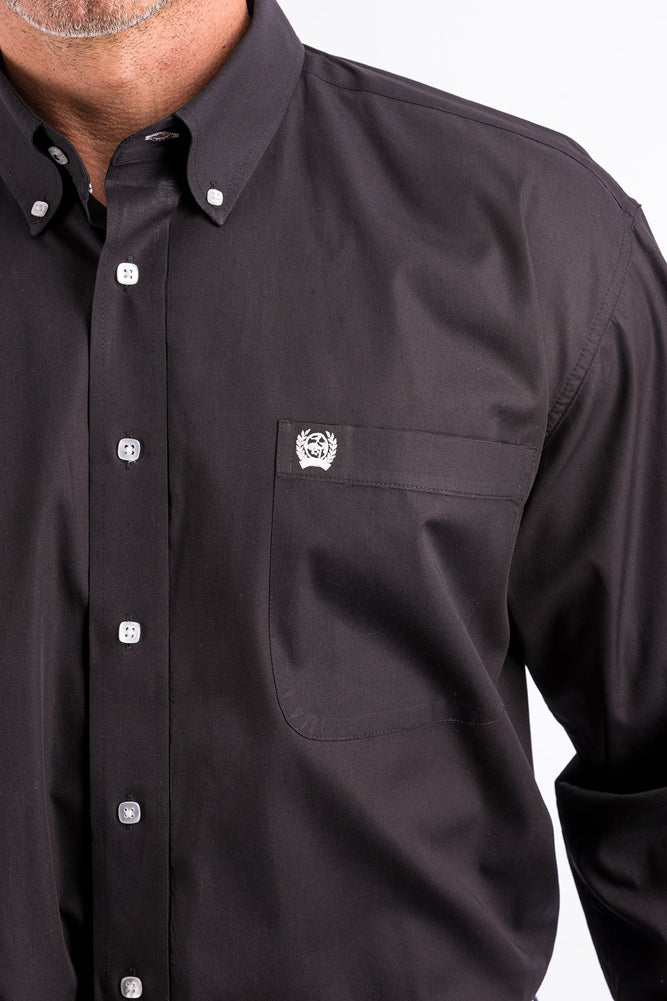 LS Button Up Shirt in Black by Cinch