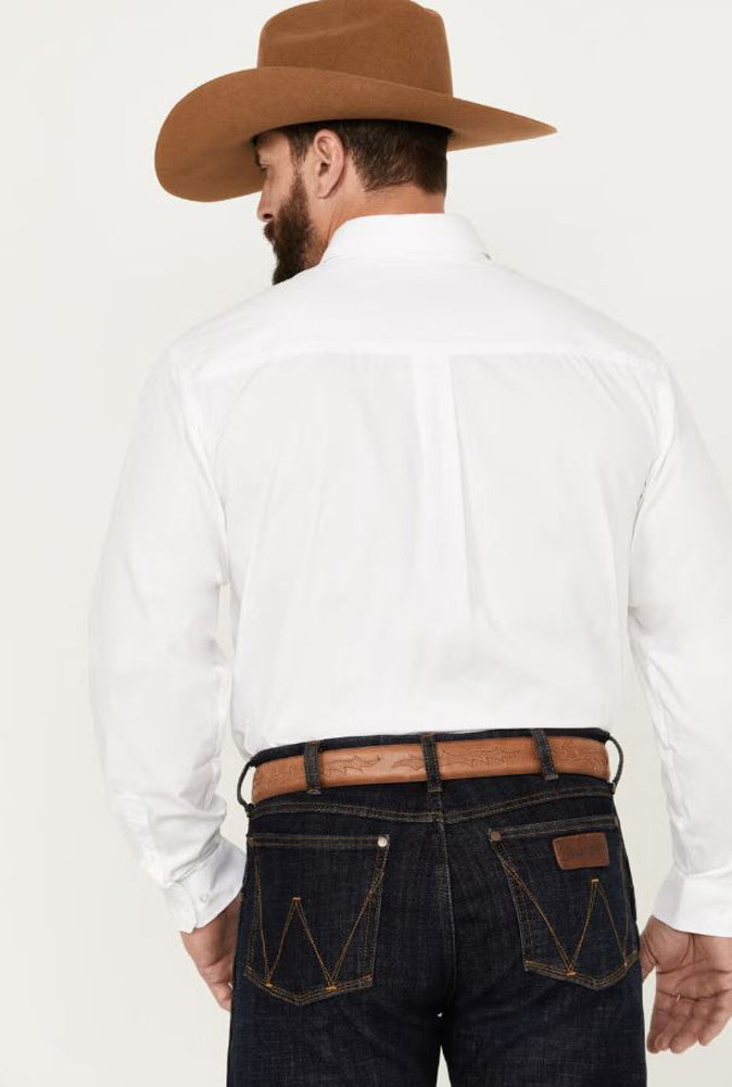 L/S Button Down Shirt in White by Cinch