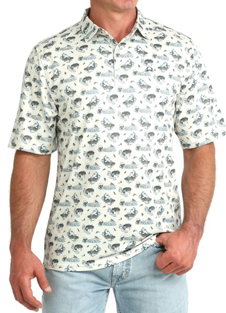 ArenaFlex Polo SS in Cream by Cinch