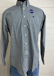 LS Print Button Up in Teal by Cinch