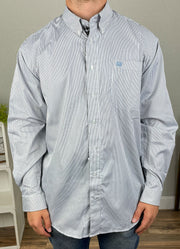 LS Stripe Button Up in White by Cinch