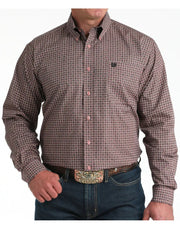 LS Print Button Up in Pink by Cinch