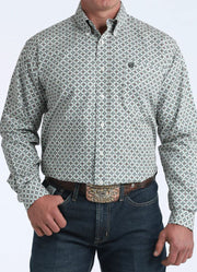 LS Print Button Up in Cream by Cinch