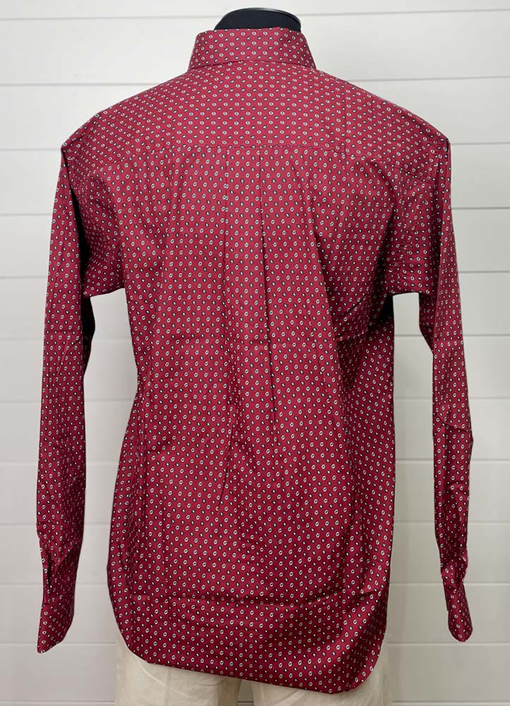 LS Print Button Up in Red by Cinch