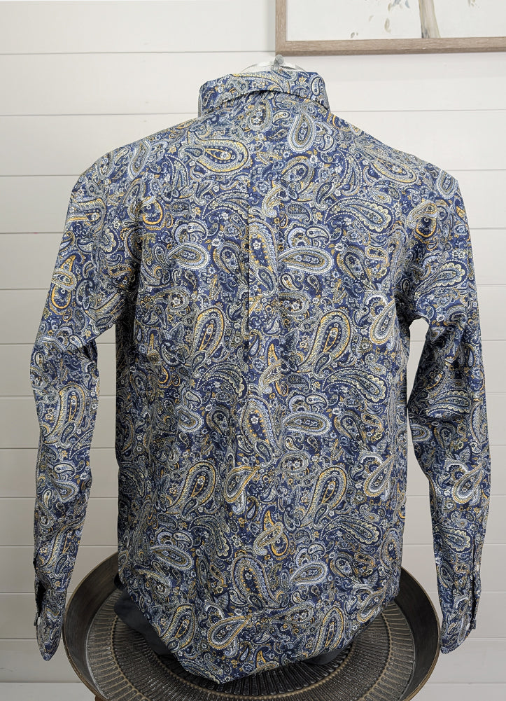 Print LS Button Up in Royal by Cinch