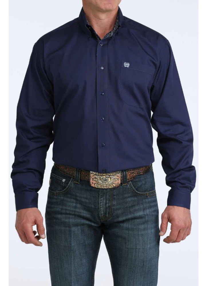 Solid LS Button Up in Royal by Cinch