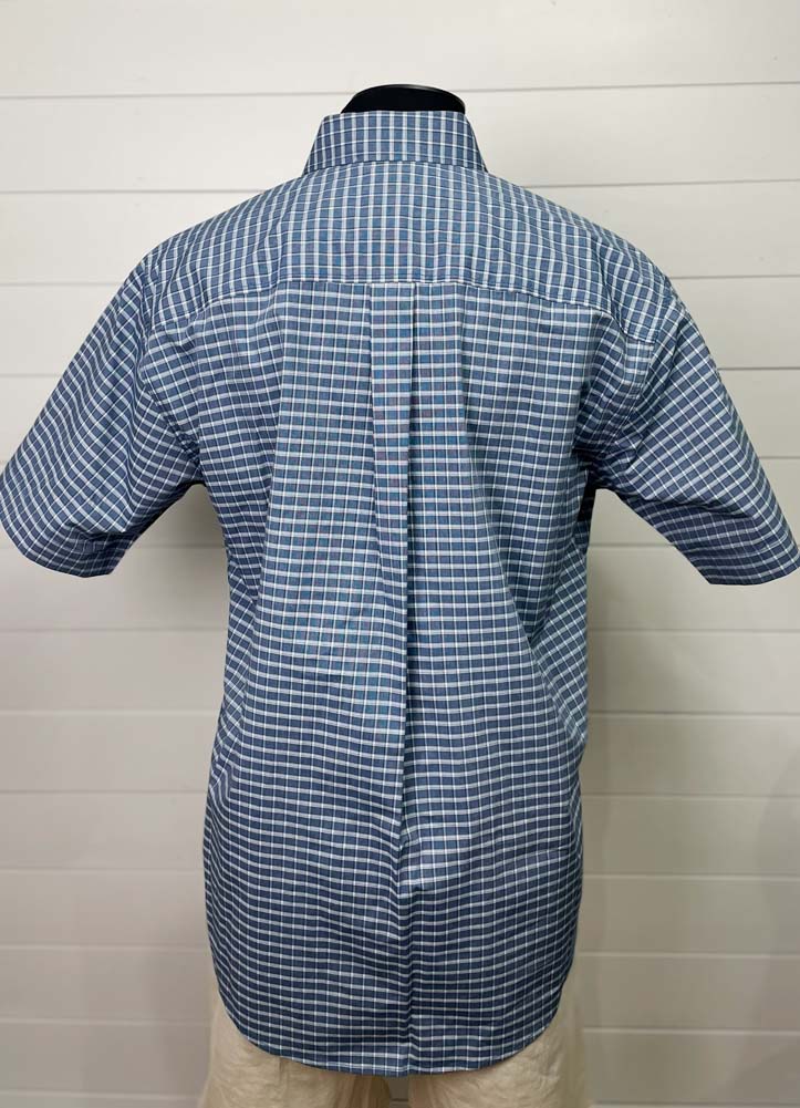 SS Plaid Shirt in Blue by Cinch