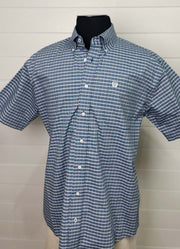 SS Plaid Shirt in Blue by Cinch