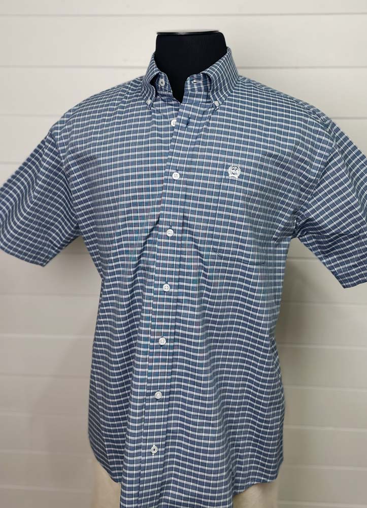SS Plaid Shirt in Blue by Cinch