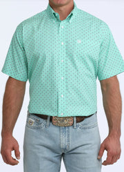SS Print Shirt in Turquoise by Cinch