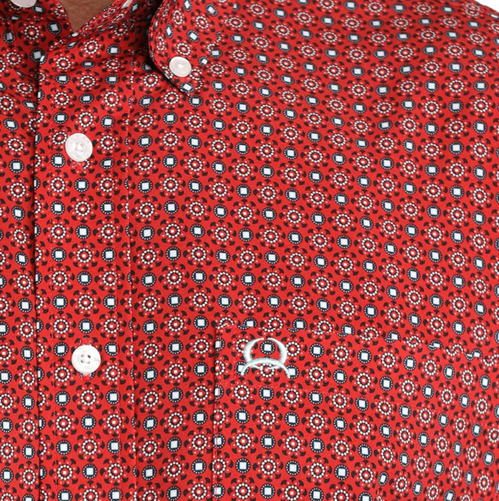 ArenaFlex Print SS Shirt in Red by Cinch