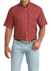 ArenaFlex Print SS Shirt in Red by Cinch