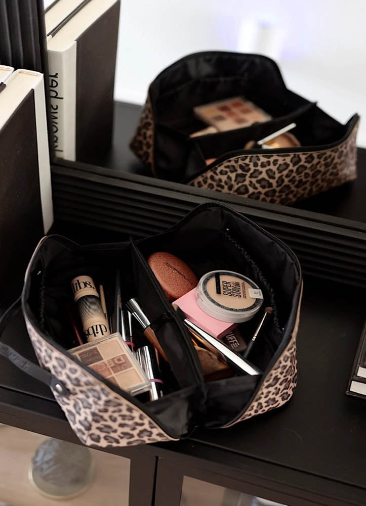 Cheetah Hold All Make Up Bag by Jadelynn Brooke