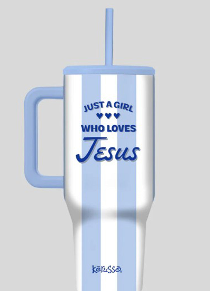 Just A Girl 40oz Mug with Straw by Kerusso
