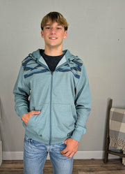 Full Zip Hoodie in Blue by Cinch