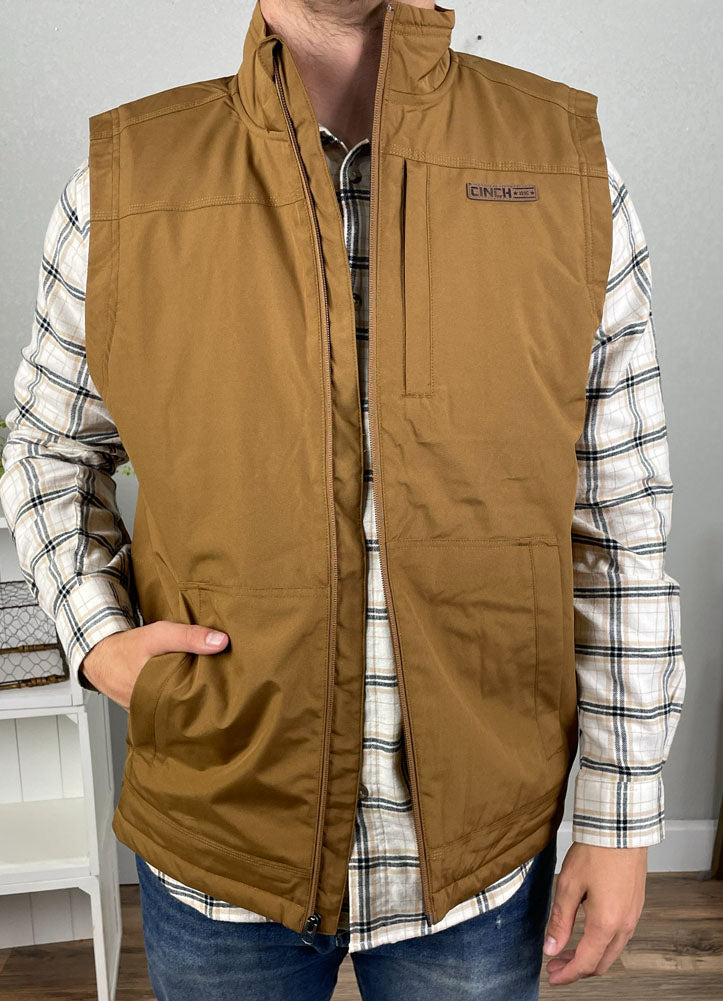 Canvas Vest in Brown by Cinch