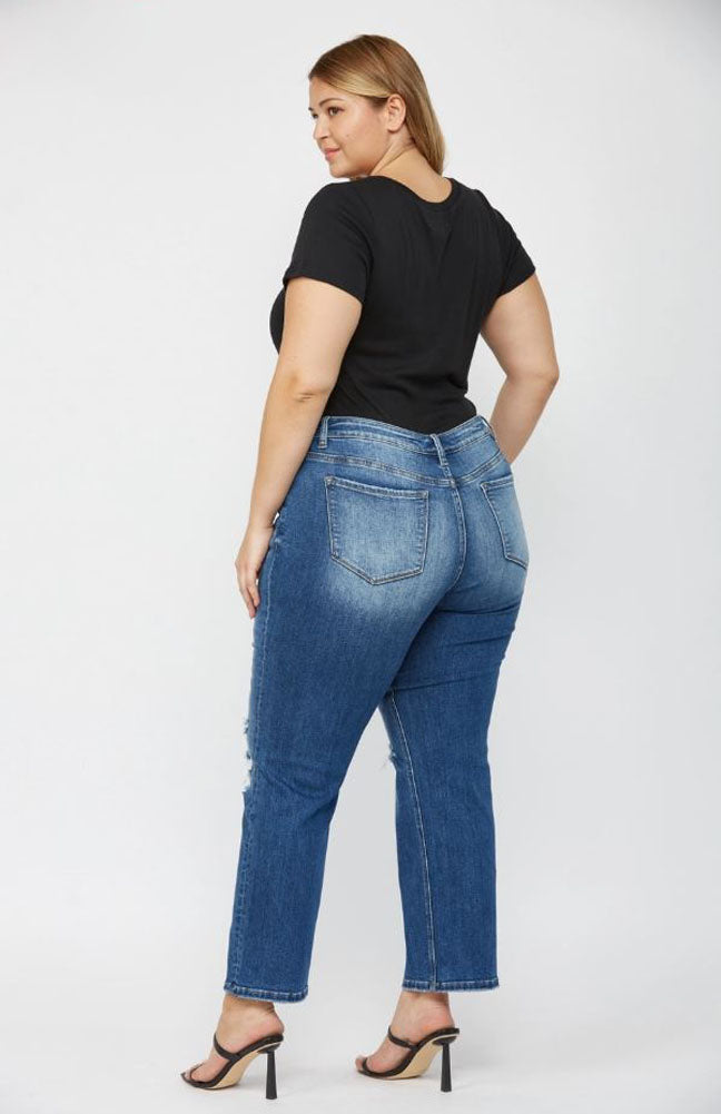 Plus MR Straight Leg Jeans in Ethelmary by Mica Denim