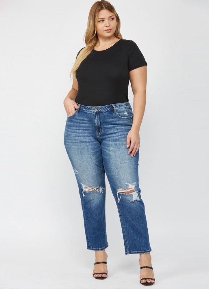 Plus MR Straight Leg Jeans in Ethelmary by Mica Denim
