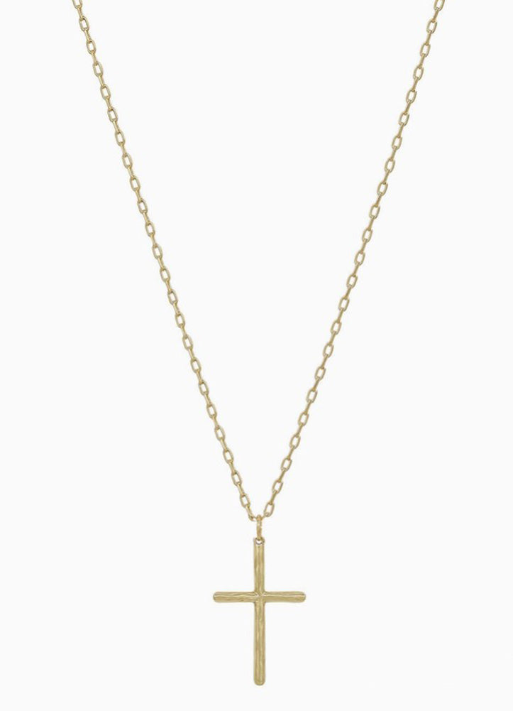 Thin Gold Cross Necklace by Whats Hot