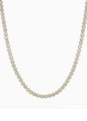 Gold Rounded Tennis Necklace by Whats Hot