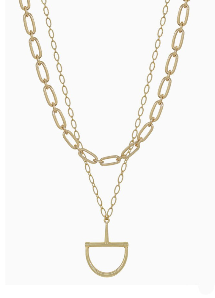 Gold Chain with Horse Bit Charm Necklace by Whats Hot