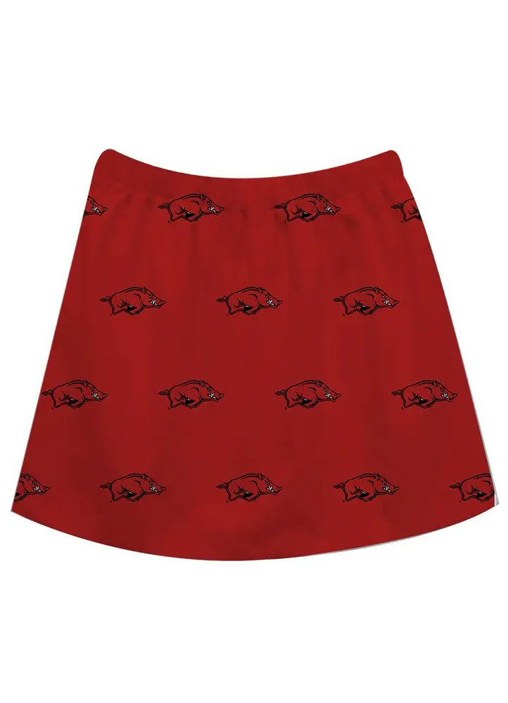 Arkansas Razorbacks Red Skirt All Over Print by Vive La Fete