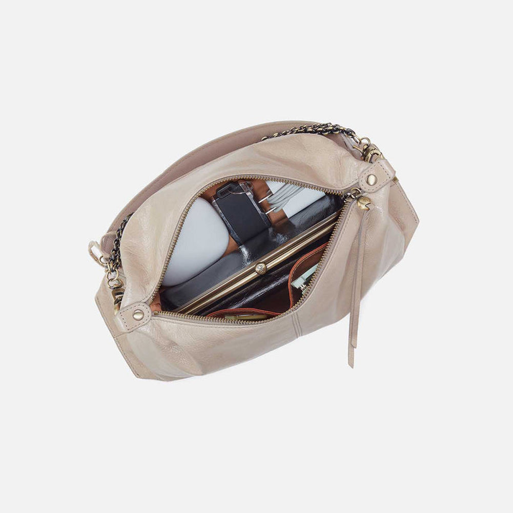 Avon Shoulder Bag in Stone Gloss by Hobo