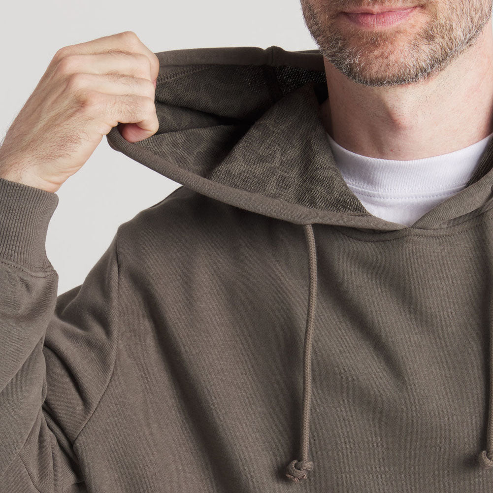 Hallandale Hoodie Retro Camo in Stone Brown by Southern Marsh