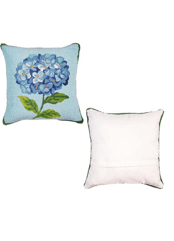 Hydrangea Haven Hooked Pillow by Evergreen