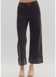 Solid MR Ankle Pants in Black by Entro