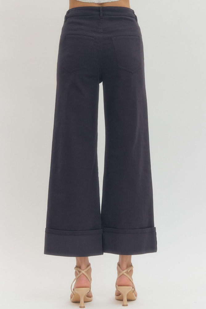 Solid MR Ankle Pants in Navy by Entro