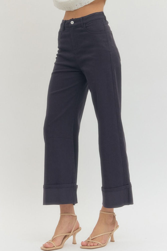 Solid MR Ankle Pants in Navy by Entro