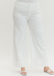 Plus Solid MR Ankle Pants in Off White by Entro