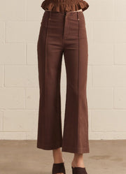 Solid HR Wide Leg Pants in Brown by Entro