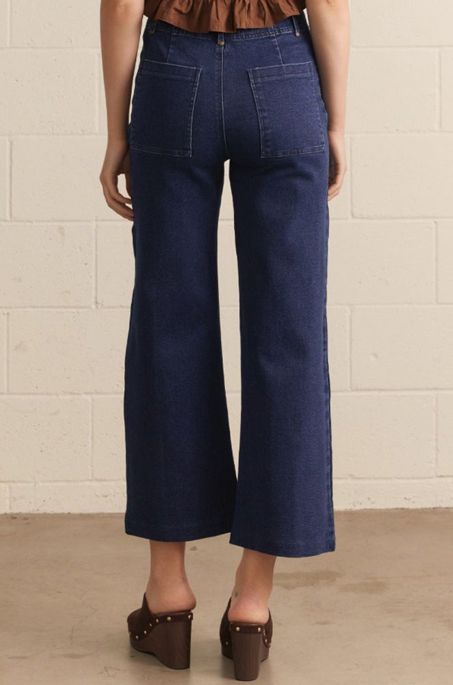 Solid HR Wide Leg Pants in Dark Denim by Entro