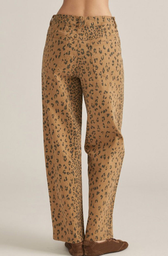 Animal Print Wide Leg Pants in Camel by Entro