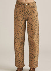 Animal Print Wide Leg Pants in Camel by Entro