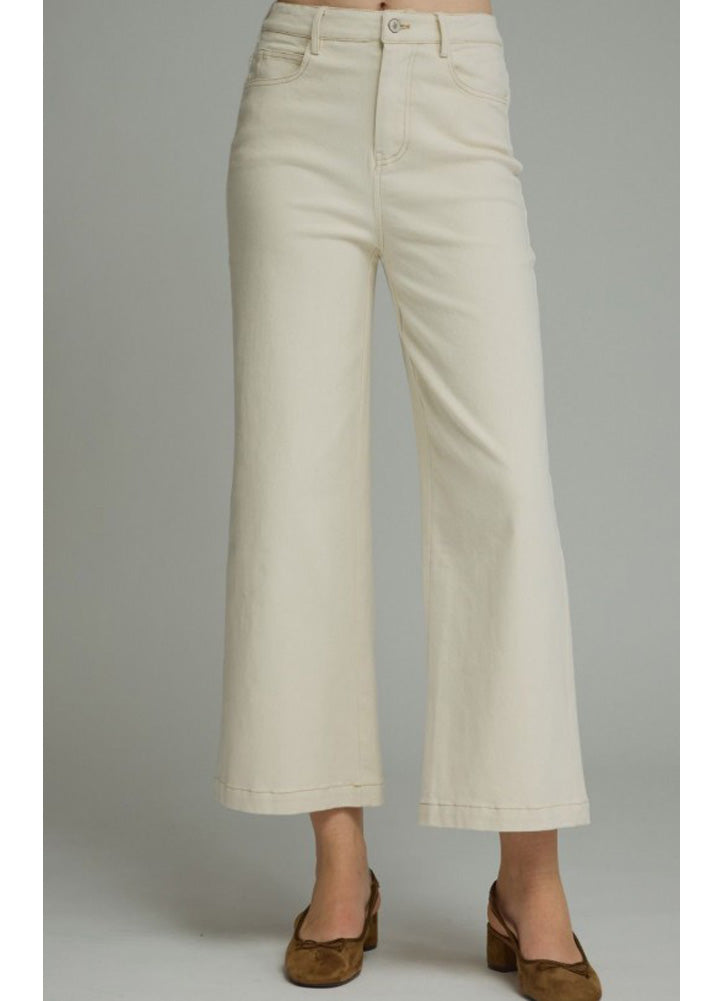 Cropped Pants in Ecru by Entro Inc