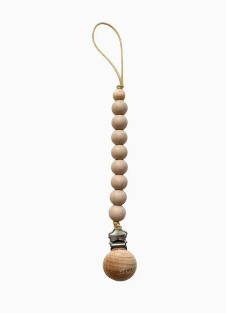Camel Speckle Pacifier Clip by Harp Angel Boutique