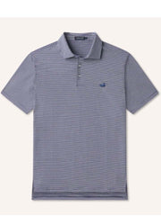 Amagansett Relaxed Polo Stripe in Navy by Southern Marsh