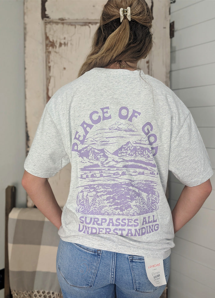 Peace of God Tee in Heather Grey by Elevated Faith