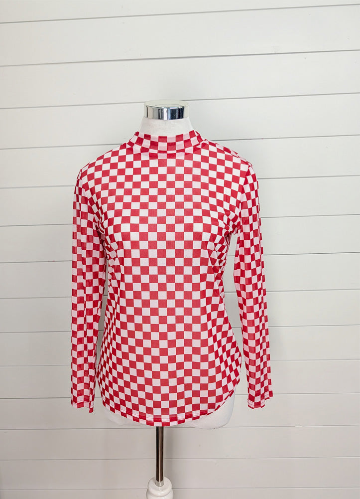 Pep Rally Mesh Top in Red by Sterling Kreek
